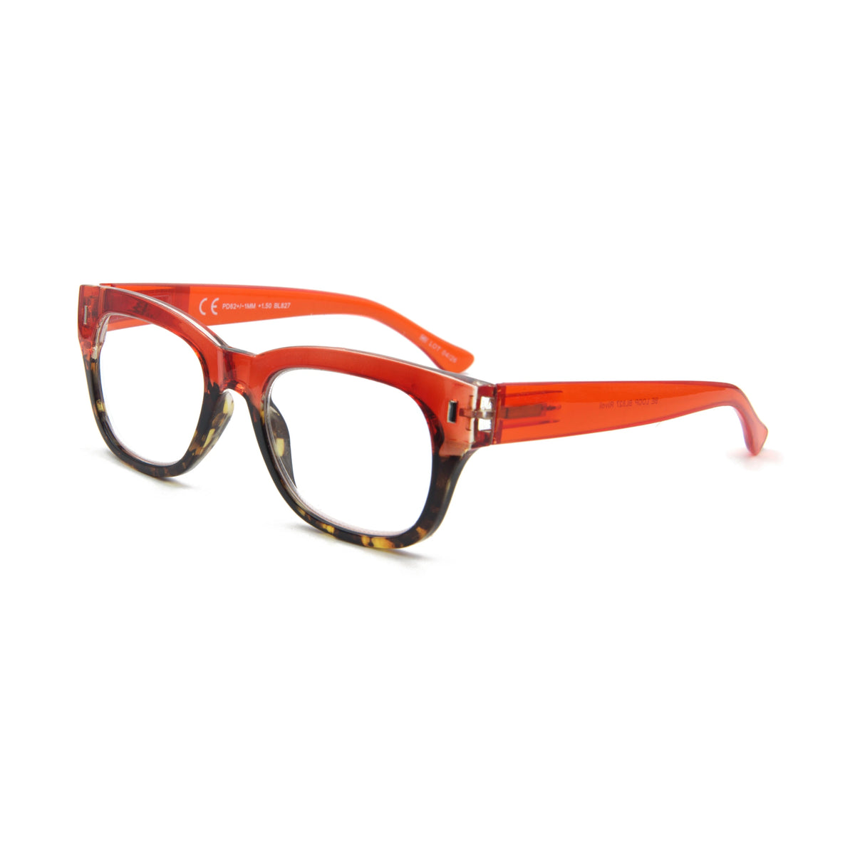 Loupes de lecture Rivoli BELOOP rouge, vue de profil